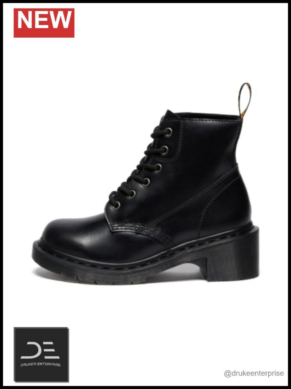 Dr. Martens Alderstone Lace Up Leather Heeled Combat Boots